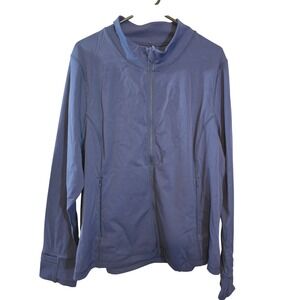 Draper James Warm Up Jacket Nassau Navy Blue Full Zip Athleisure Women's Size 2X